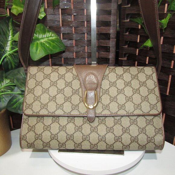 Gucci Brown Monogram Shoulder Bag - Picture 2 of 15